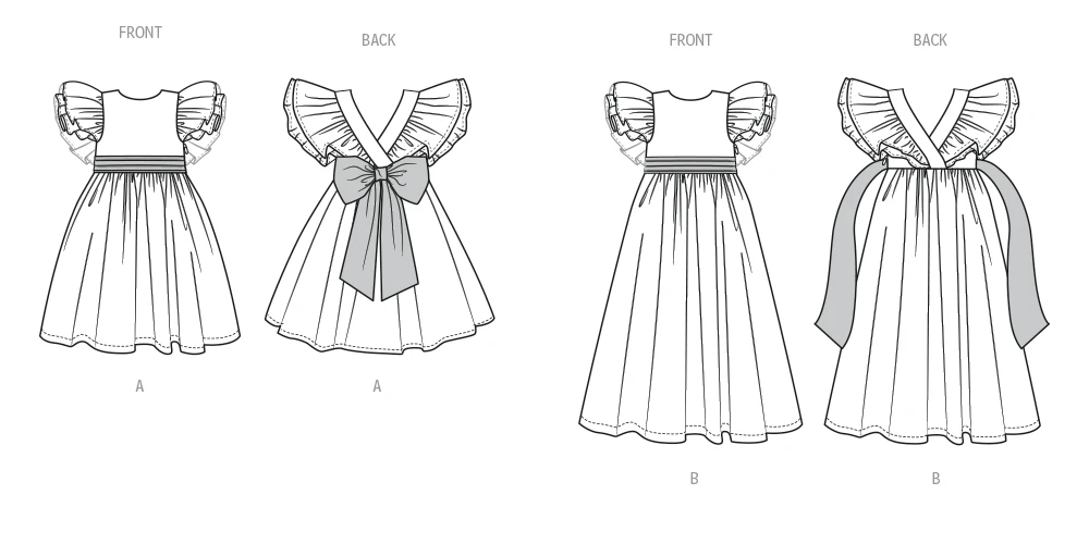 Butterick Sewing Pattern Children's Dress in Two Lengths and Tie Belt 6 Butterick Sewing Pattern Children's Dress in Two Lengths and Tie Belt