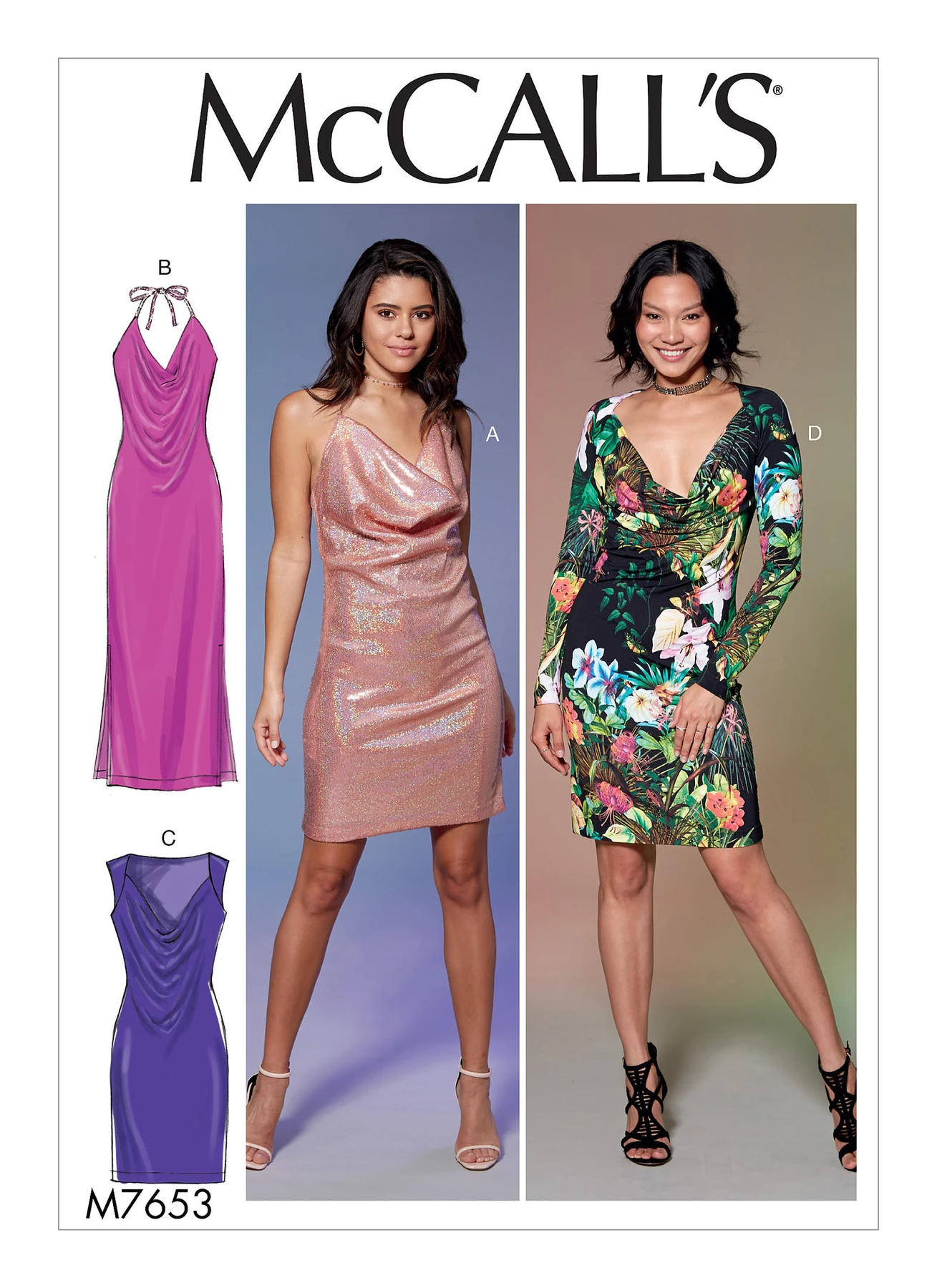 McCall's Sewing Pattern Misses' Draped Front, Side-Panel Dresses (PDF) 1 McCall's Sewing Pattern Misses' Draped Front, Side-Panel Dresses (PDF)