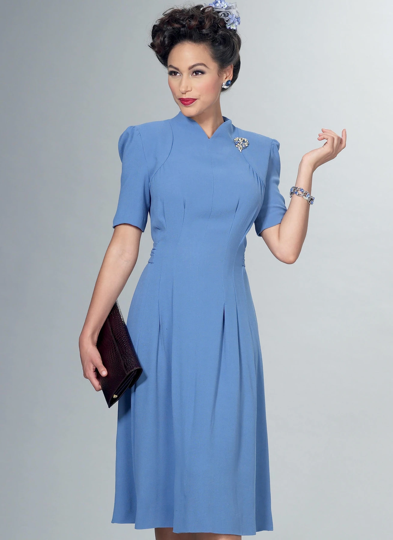 Butterick Sewing Pattern 1940s Misses' Dresses with Shoulder and Bust Detail, Waist Tie, and Sleeve Variations 2 Butterick Sewing Pattern 1940s Misses' Dresses with Shoulder and Bust Detail, Waist Tie, and Sleeve Variations