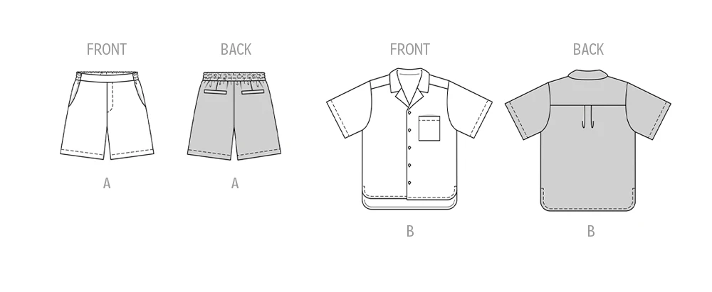 Burda Style Pattern 5640 Men's Shirt and Shorts 11 Burda Style Pattern 5640 Men's Shirt and Shorts