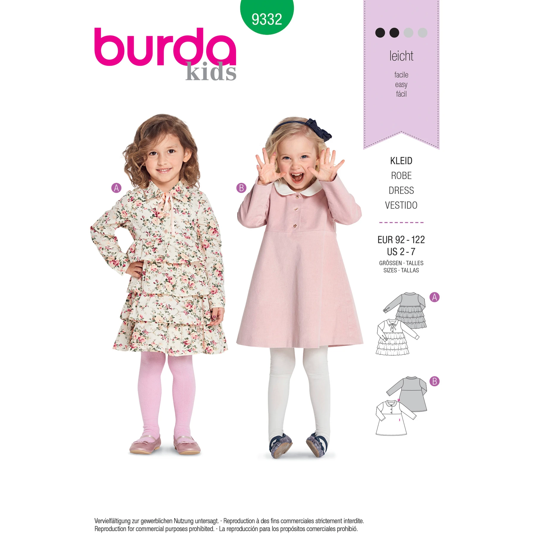 Burda Style Sewing Pattern Children's Dresses