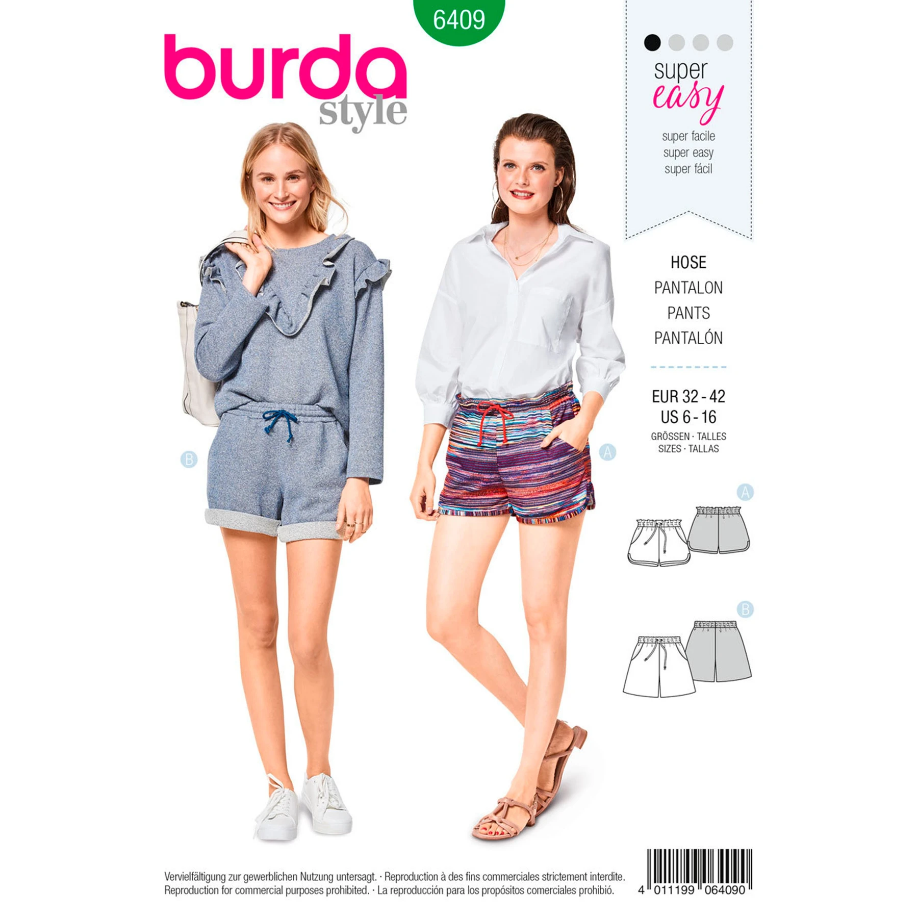 Burda Style Sewing Pattern Misses' Shorts with Pockets 21 Burda Style Sewing Pattern Misses' Shorts with Pockets