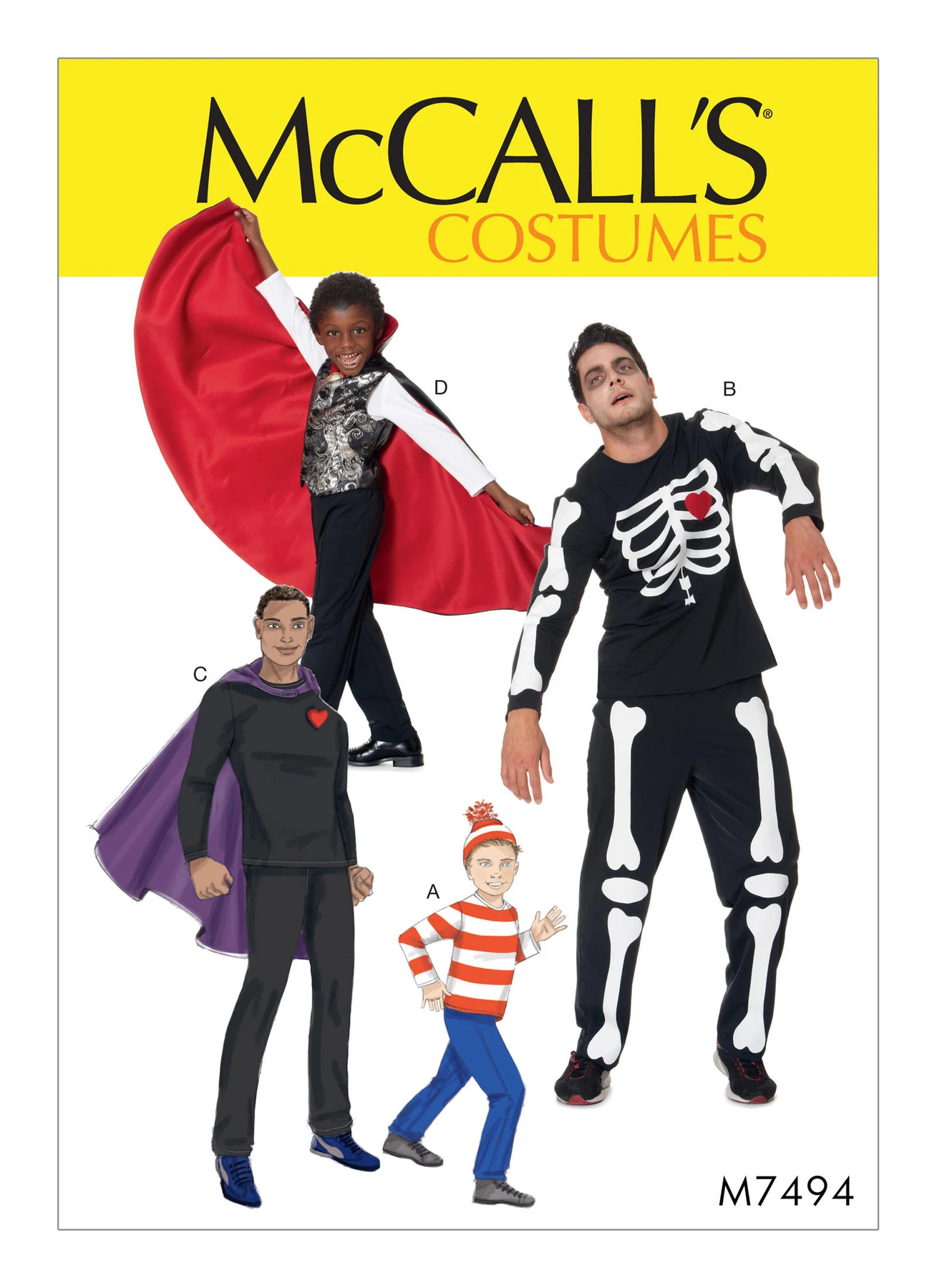 McCall's Sewing Pattern Men's/Boys' Skeleton, Hero, Vampire and Character Costumes (PDF) 1 McCall's Sewing Pattern Men's/Boys' Skeleton, Hero, Vampire and Character Costumes (PDF)