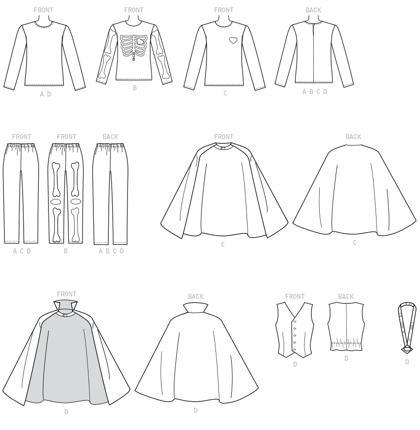 McCall's Sewing Pattern Men's/Boys' Skeleton, Hero, Vampire and Character Costumes (PDF) 10 McCall's Sewing Pattern Men's/Boys' Skeleton, Hero, Vampire and Character Costumes (PDF)