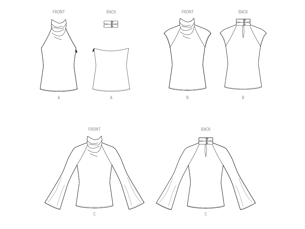 Simplicity Sewing Pattern Misses' Cowl Neck Top with Sleeve Variations (PDF) 8 Simplicity Sewing Pattern Misses' Cowl Neck Top with Sleeve Variations (PDF)