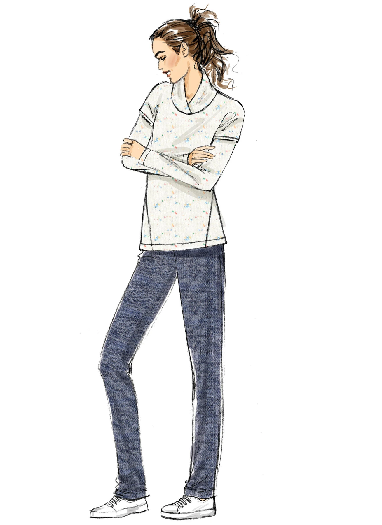 Butterick Sewing Pattern Misses' Lapped Collar Tops and Dress, Draped Collar Vest, and Pleated Pants (PDF) 4 Butterick Sewing Pattern Misses' Lapped Collar Tops and Dress, Draped Collar Vest, and Pleated Pants (PDF)