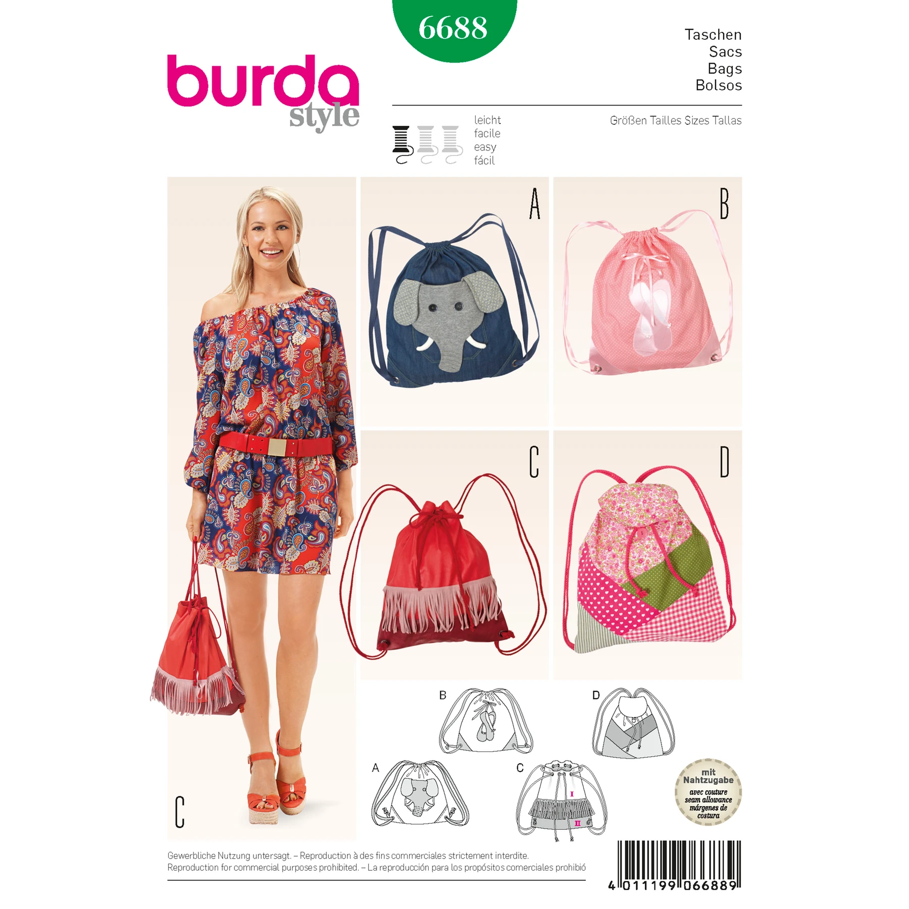 Burda Style Sewing Pattern Bags 15 Burda Style Sewing Pattern Bags