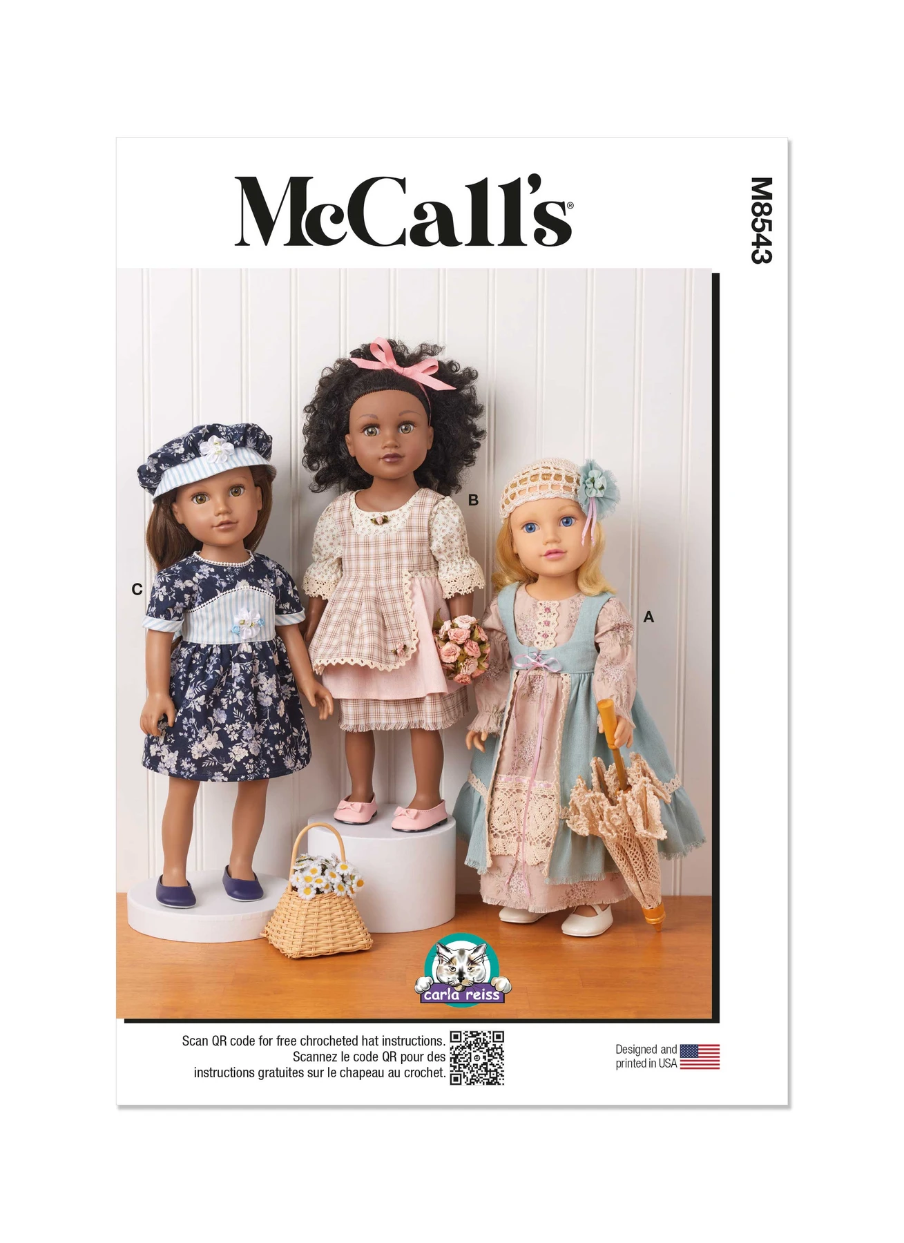McCall's Sewing Pattern 18" Doll Clothes by Carla Reiss 1 McCall's Sewing Pattern 18" Doll Clothes by Carla Reiss