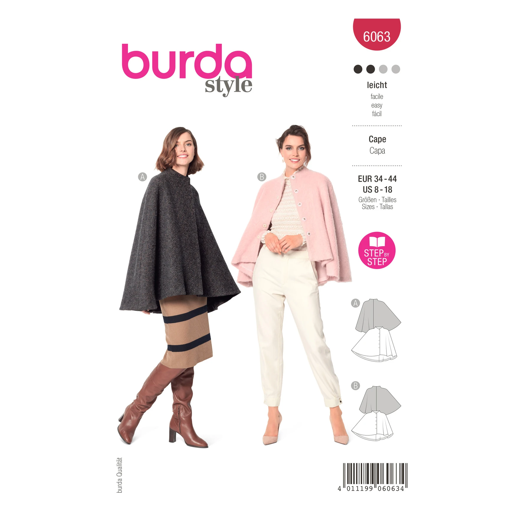 Burda Style Sewing Pattern Misses' Cape 15 Burda Style Sewing Pattern Misses' Cape