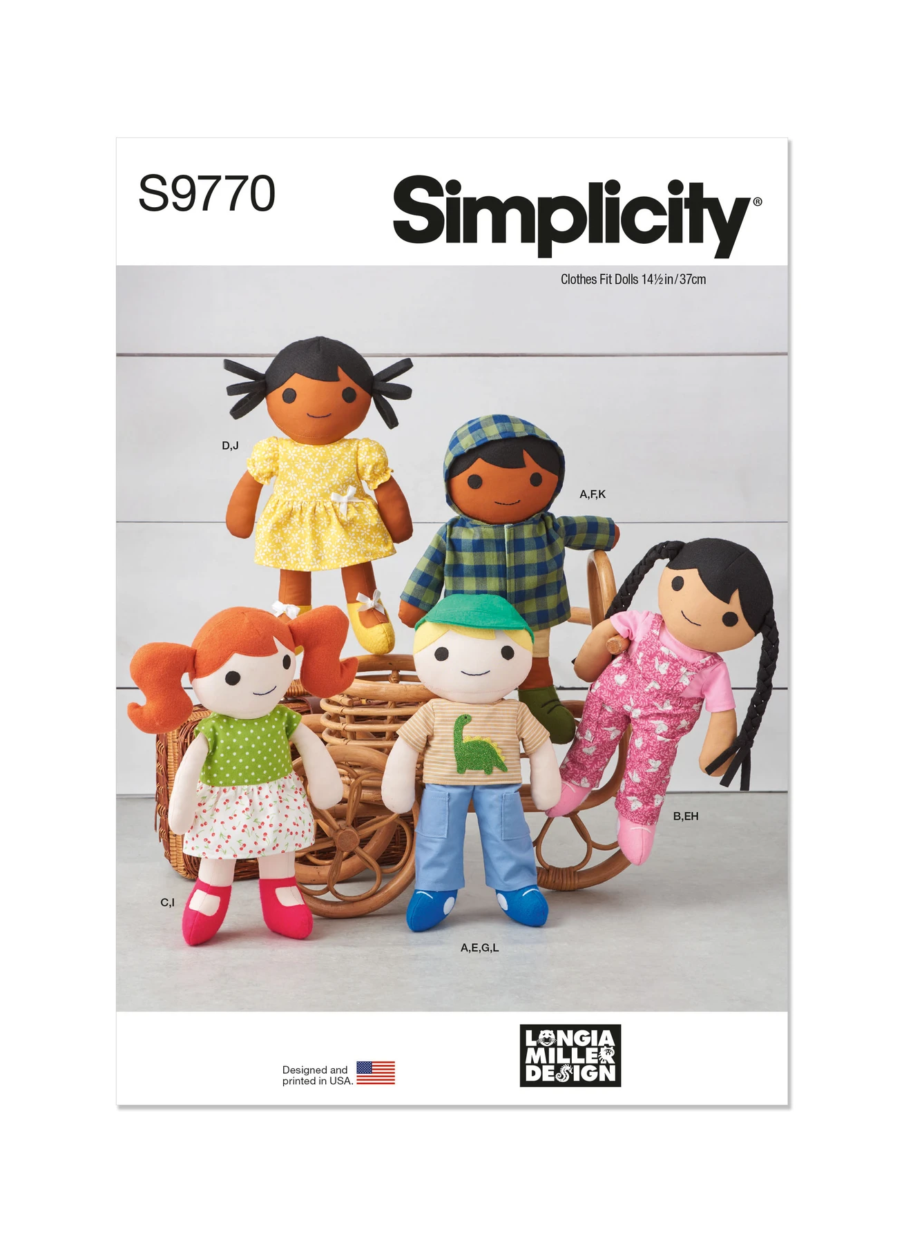 Simplicity Sewing Pattern 14 1/2" Cloth Dolls and Clothes by Longia Miller (PDF) 1 Simplicity Sewing Pattern 14 1/2" Cloth Dolls and Clothes by Longia Miller (PDF)