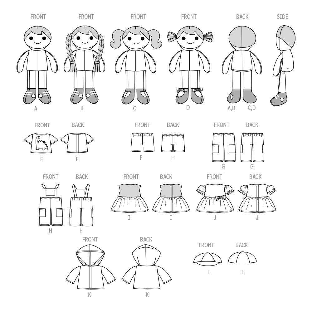Simplicity Sewing Pattern 14 1/2" Cloth Dolls and Clothes by Longia Miller (PDF) 4 Simplicity Sewing Pattern 14 1/2" Cloth Dolls and Clothes by Longia Miller (PDF)