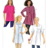Butterick Sewing Pattern Misses' Pleated Button-Up Tunics
