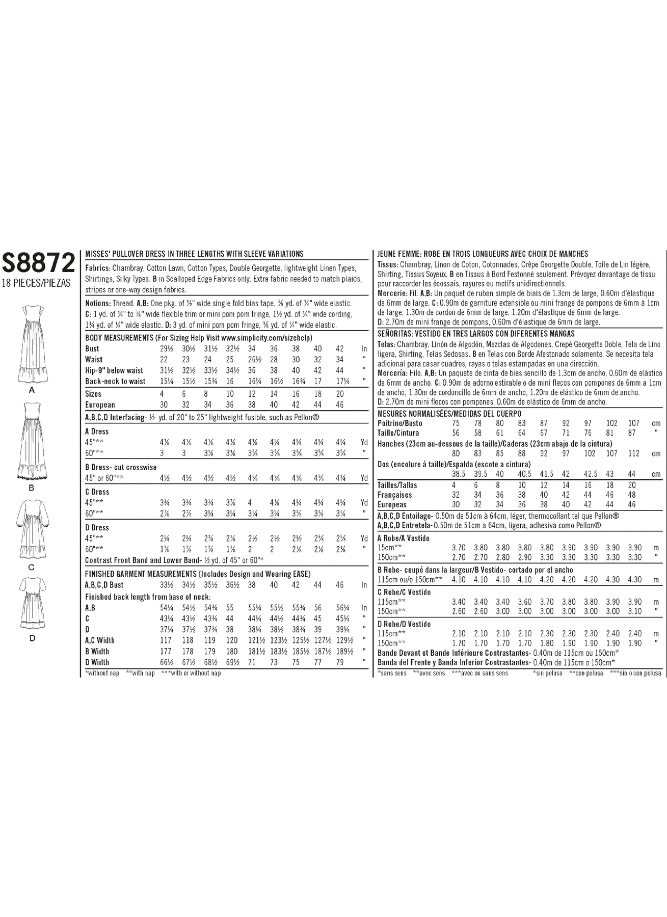 Simplicity Sewing Pattern Misses' Pullover Dress 3 Simplicity Sewing Pattern Misses' Pullover Dress