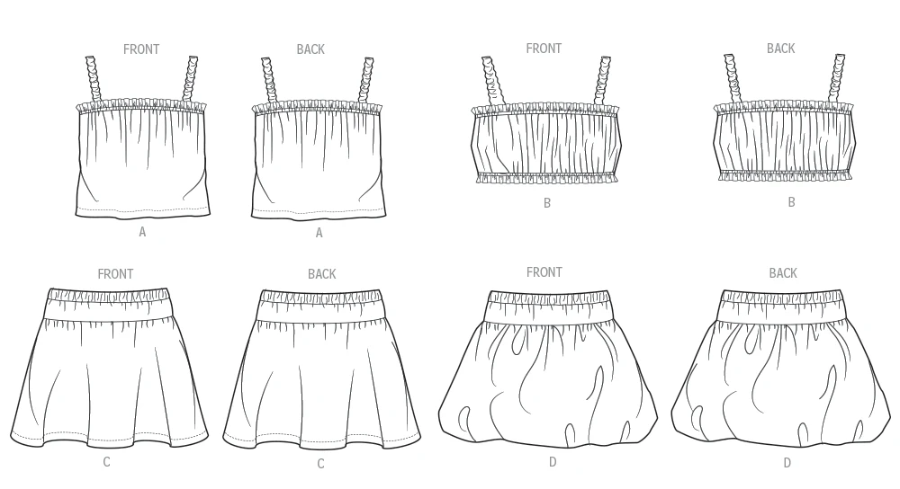 Butterick Sewing Pattern Children's Tops and Skirts (PDF) 8 Butterick Sewing Pattern Children's Tops and Skirts (PDF)