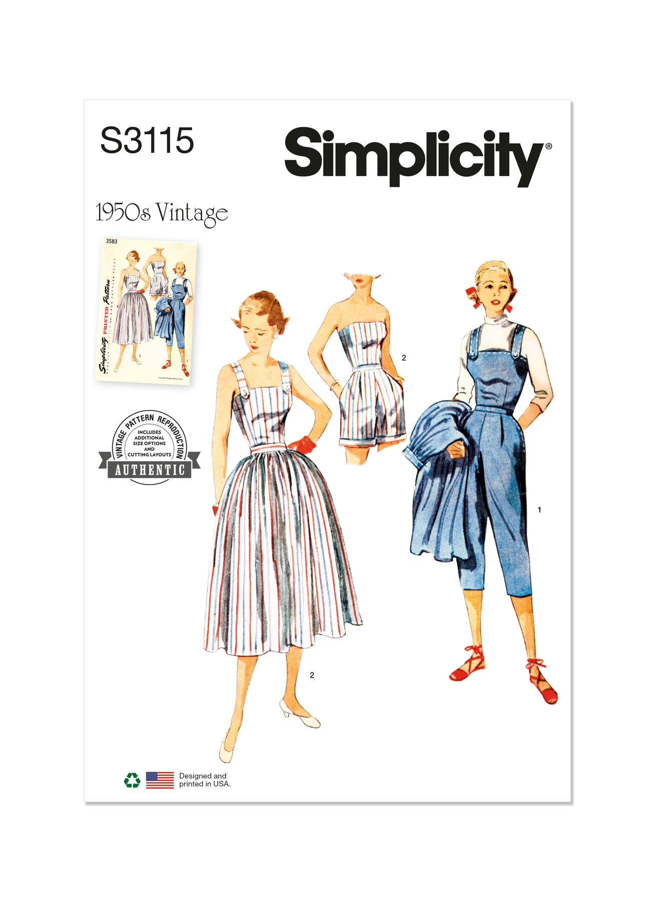 Simplicity Sewing Pattern 1950s Misses' Two-Piece Play Suit in Two Lengths and Skirt 1 Simplicity Sewing Pattern 1950s Misses' Two-Piece Play Suit in Two Lengths and Skirt