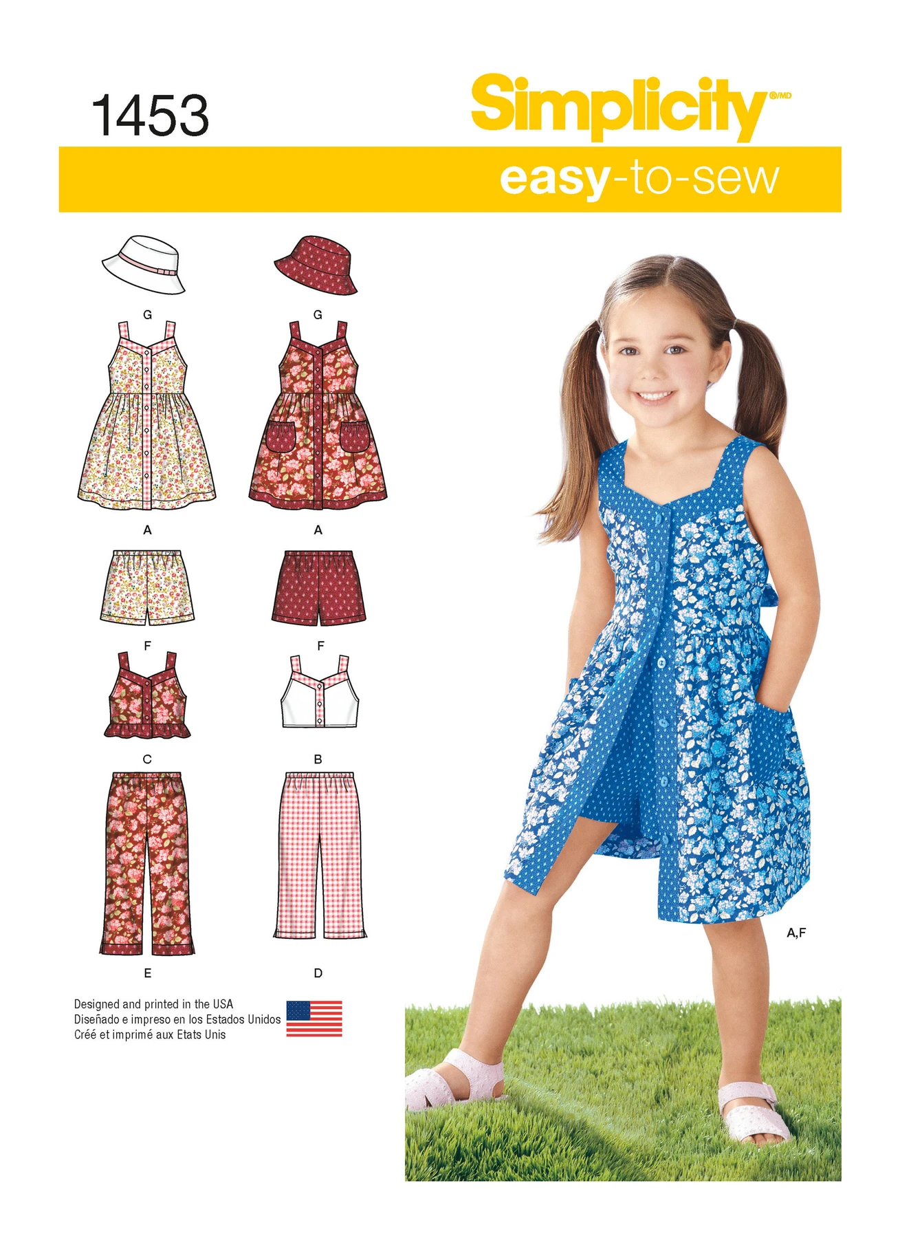 Simplicity Sewing Pattern Child's Dress, Top, Pants or Shorts and Hat 1 Simplicity Sewing Pattern Child's Dress, Top, Pants or Shorts and Hat