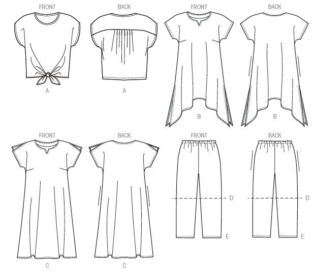 McCall's Sewing Pattern Women's Dolman Top, Tunic, Dress, Shorts and Pants (PDF) 9 McCall's Sewing Pattern Women's Dolman Top, Tunic, Dress, Shorts and Pants (PDF)