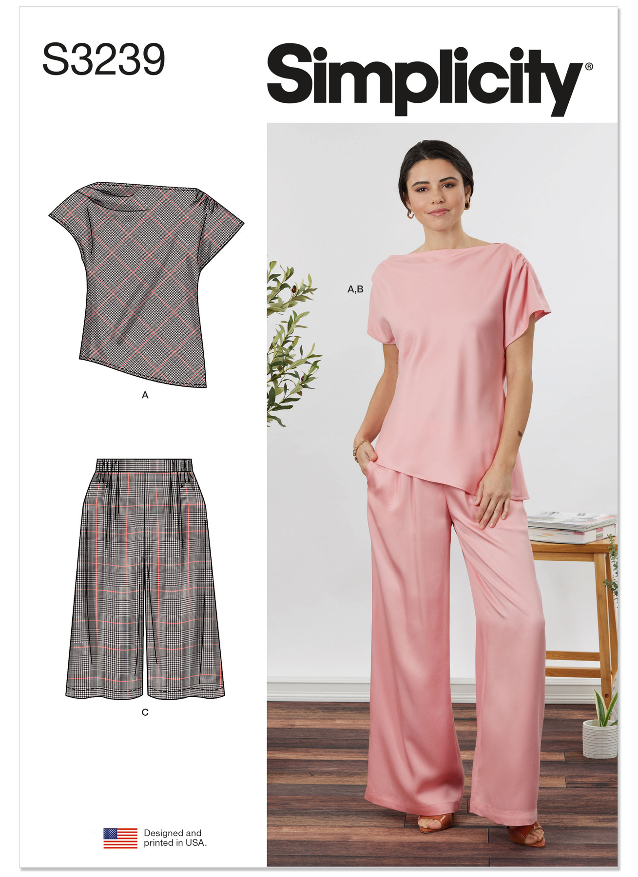 Simplicity Sewing Pattern Misses' and Women's Draped Asymmetrical Top and Pull-On Pants 1 Simplicity Sewing Pattern Misses' and Women's Draped Asymmetrical Top and Pull-On Pants