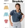 Simplicity Sewing Pattern Girls' Tops