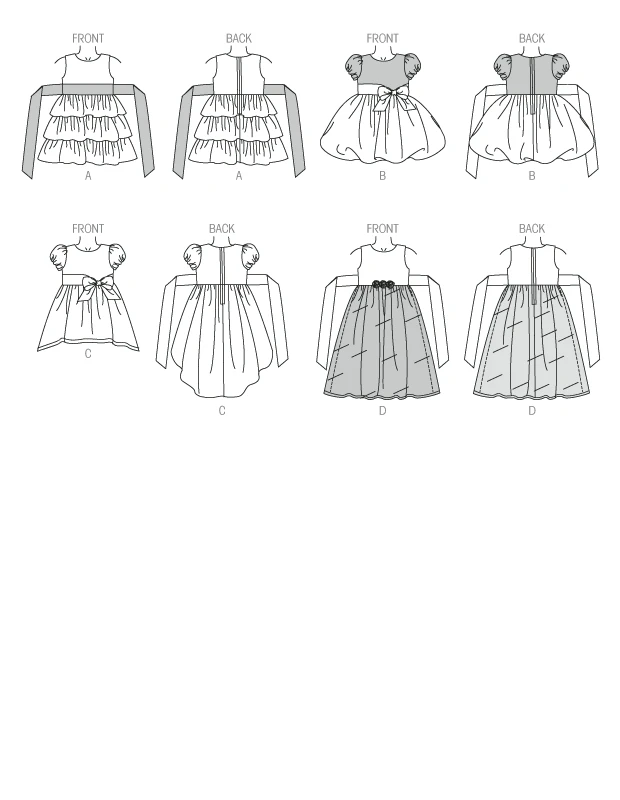 Butterick Sewing Pattern Children's/Girls' Gathered-Waist Dresses (PDF) 7 Butterick Sewing Pattern Children's/Girls' Gathered-Waist Dresses (PDF)