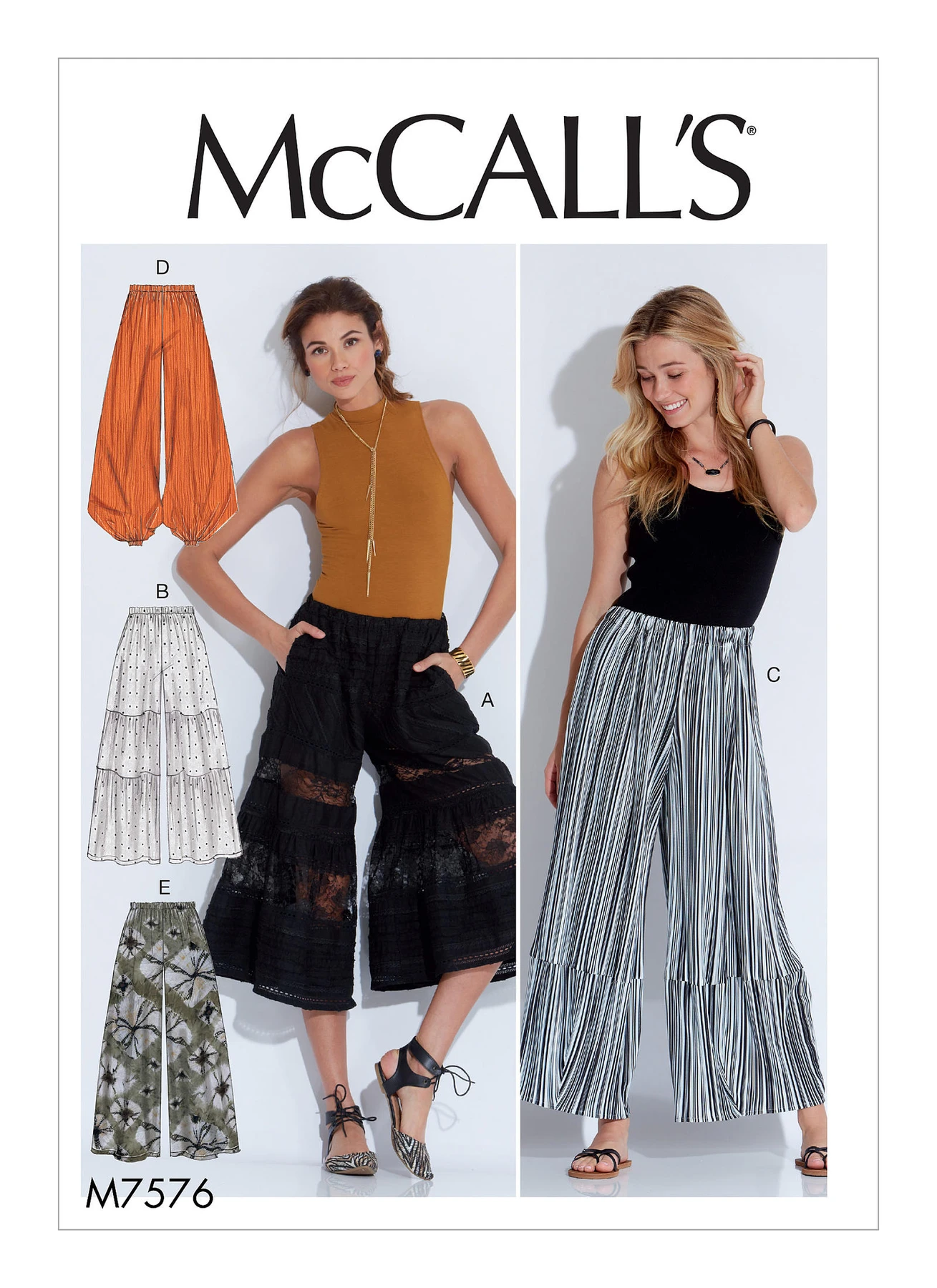 McCall's Sewing Pattern Misses' Elastic-Waist Loose Pants 1 McCall's Sewing Pattern Misses' Elastic-Waist Loose Pants