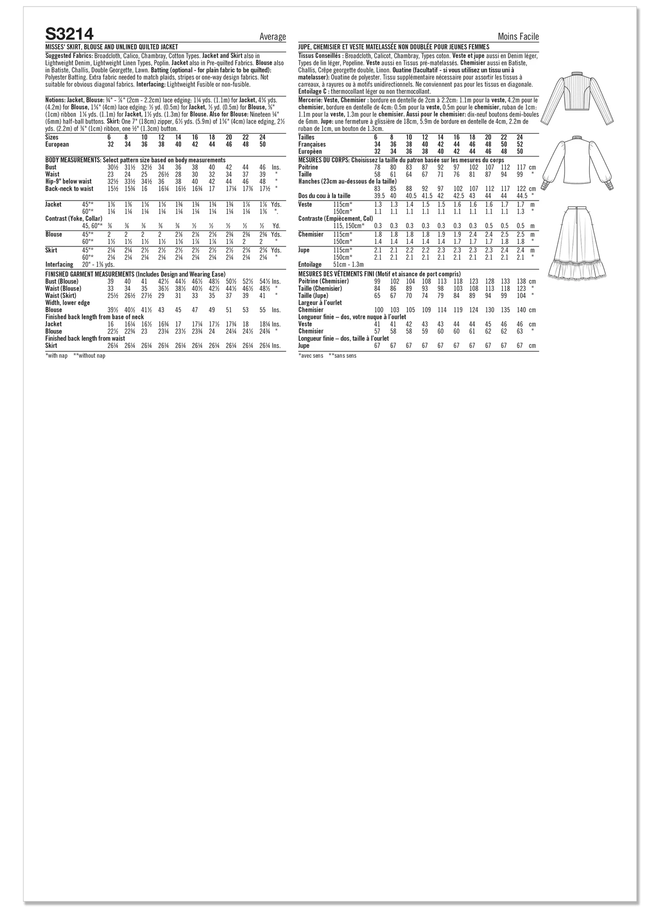 Simplicity Sewing Pattern 1980s Misses' Skirt, Blouse and Unlined Quilted Jacket by Gunne Sax by Jessica McClintock 8 Simplicity Sewing Pattern 1980s Misses' Skirt, Blouse and Unlined Quilted Jacket by Gunne Sax by Jessica McClintock