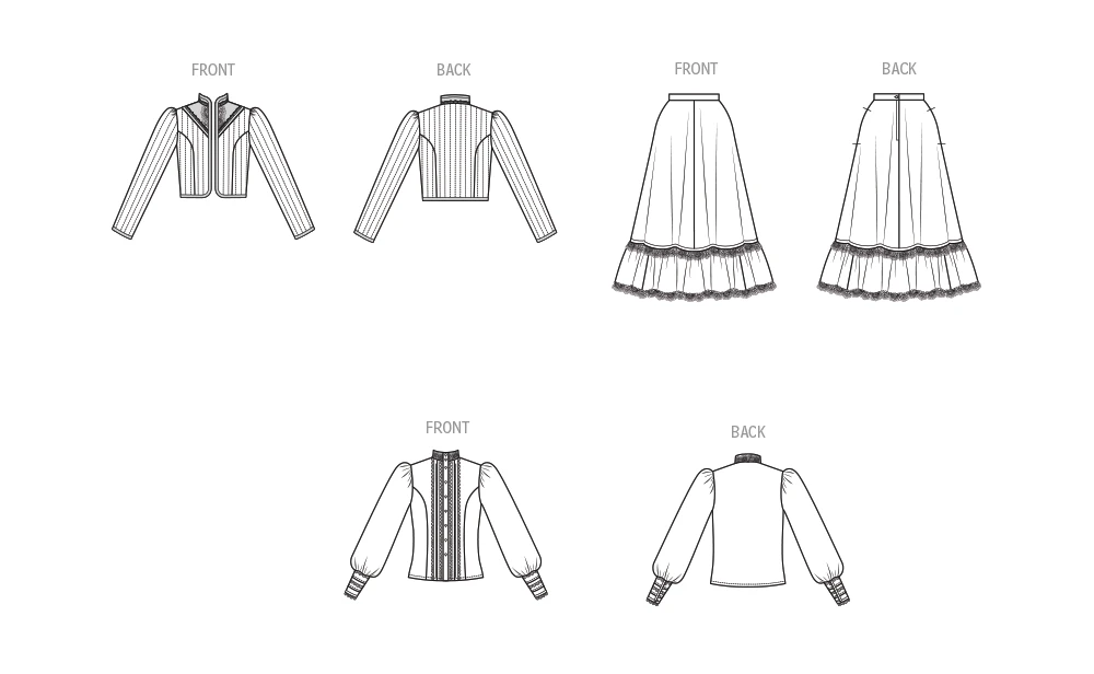 Simplicity Sewing Pattern 1980s Misses' Skirt, Blouse and Unlined Quilted Jacket by Gunne Sax by Jessica McClintock 9 Simplicity Sewing Pattern 1980s Misses' Skirt, Blouse and Unlined Quilted Jacket by Gunne Sax by Jessica McClintock