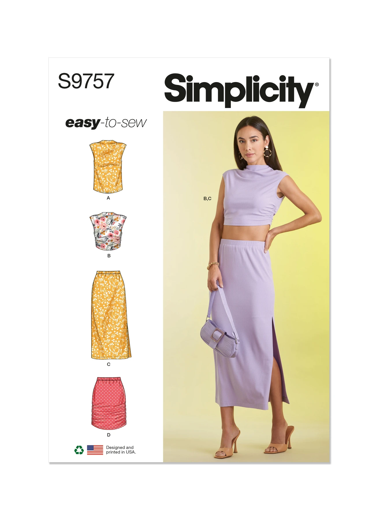Simplicity Sewing Pattern Misses' Knit Top and Skirt in Two Lengths 1 Simplicity Sewing Pattern Misses' Knit Top and Skirt in Two Lengths